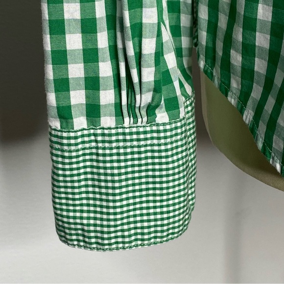 Brooks Brothers 'Red Fleece' Green and White Gingham Plaid Button Down Shirt - Picture 6 of 12